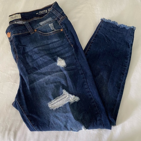Distressed Blue Jeans by Rawan size 14 - Picture 3 of 5